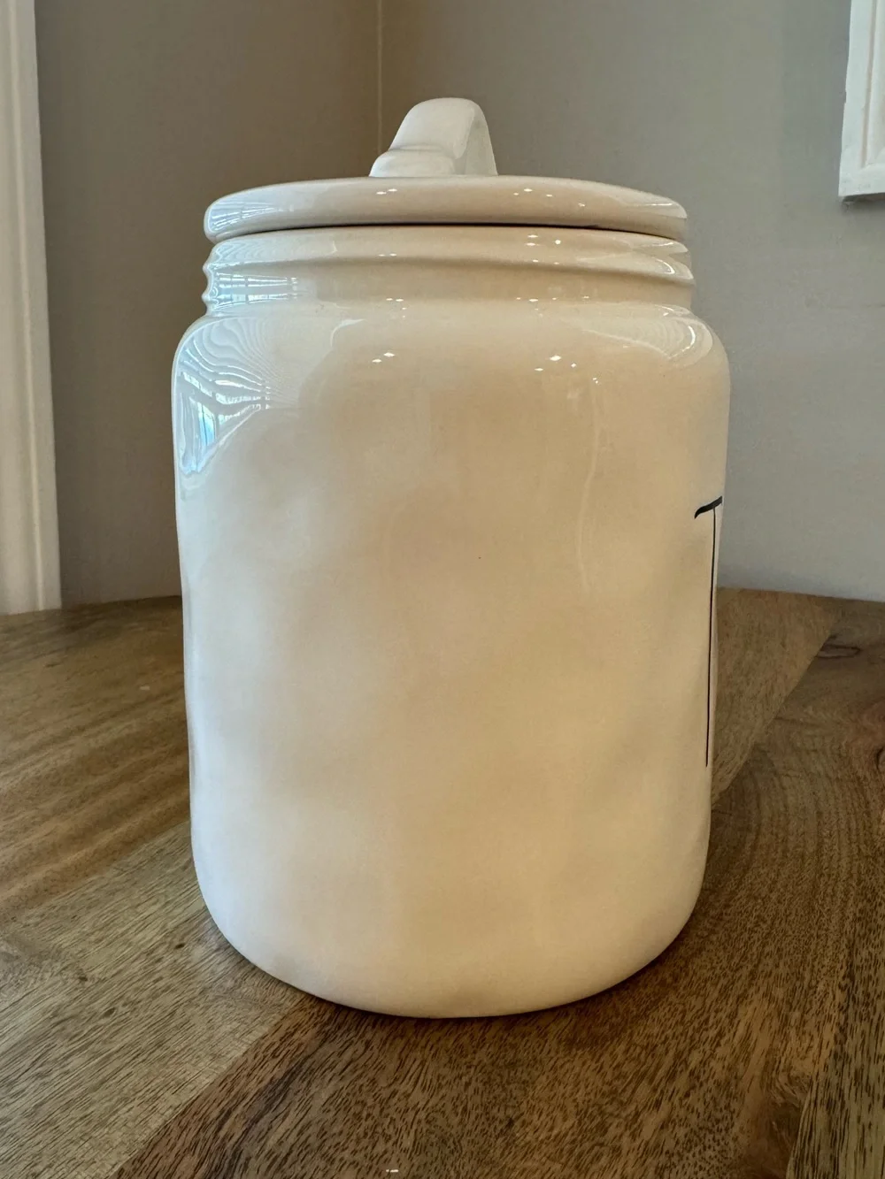 RAE DUNN | Magenta TEA Canister w/ Lid Vintage Artisan Collection White Ceramic